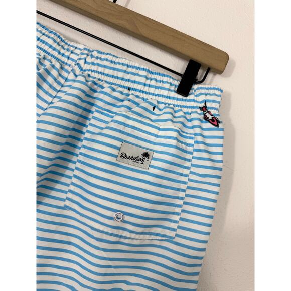 Boardies Blue Striped Swim Shorts Men’s Medium Beach Trunks - Picture 5 of 7